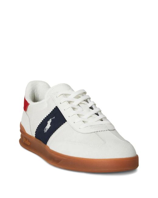 Polo Ralph Lauren White Heritage Aera Sneakers for men