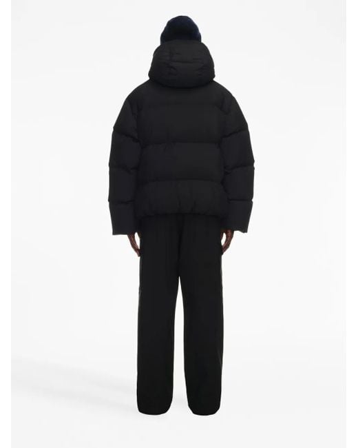 Off-White c/o Virgil Abloh Black Boxy Puffer Jacket With High Collar And Hood for men