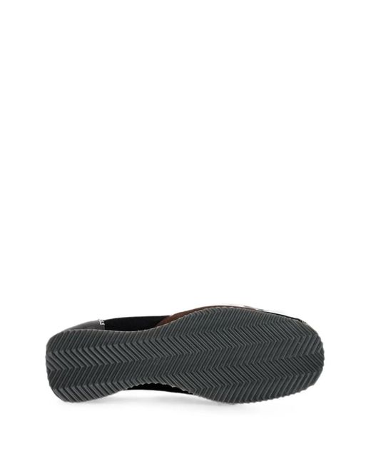 Wales Bonner Black Paris Contrast-Stitch Leather-Panelled Sneakers