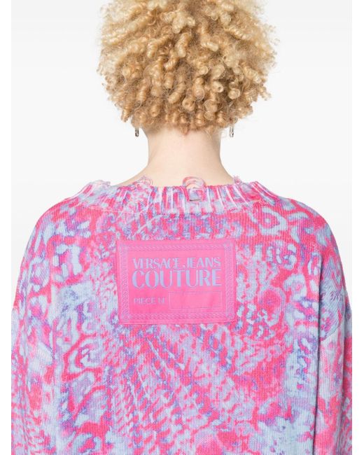 Maglione con stampa astratta di Versace in Pink