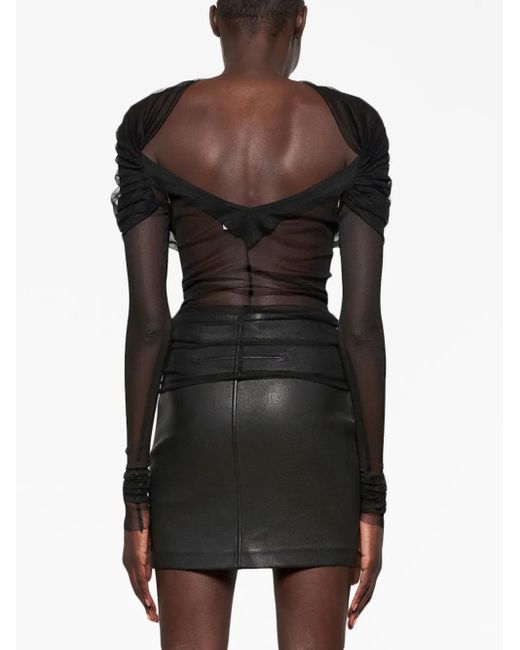 Christopher Esber Black Veiled Silk Top