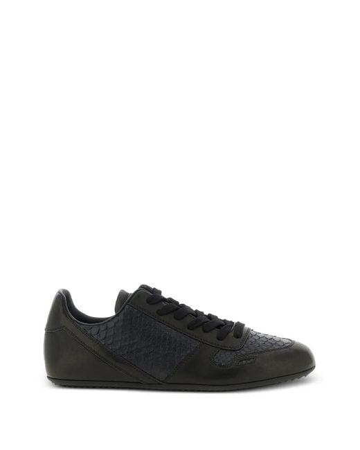 Rick Owens Black Minimal Leather Sneakers for men