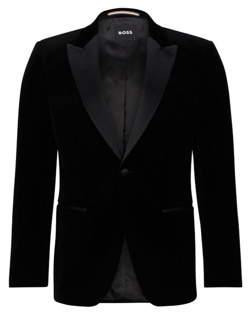 Boss Hutson Smoking-Jacke aus Samt in Black für Herren