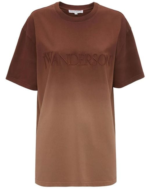 J.W. Anderson Brown Ombré-Effect Organic Cotton T-Shirt