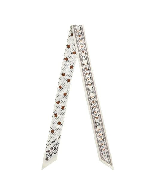 Longchamp White Foulard À Logo