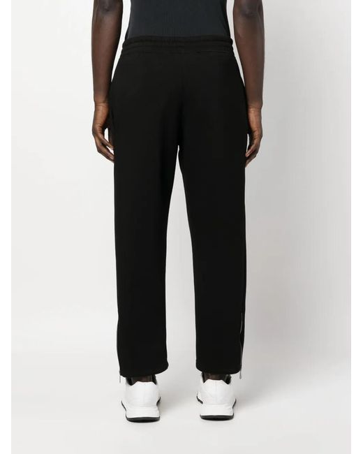 Neil Barrett Black Embroidered-Logo Jogging Trousers for men