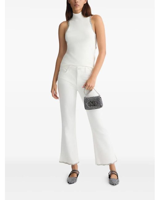 Liu Jo White Rhinestone-Embellished Jeans