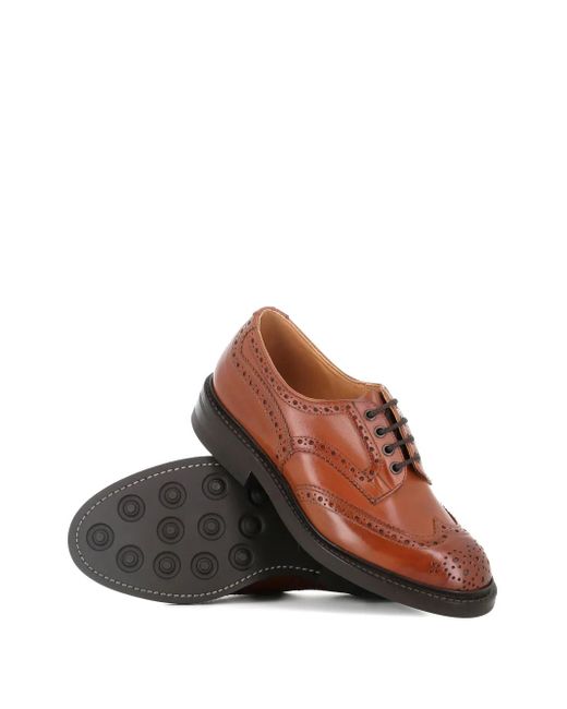 Tricker's Brown Bourton Brogue Derby Shoes for men
