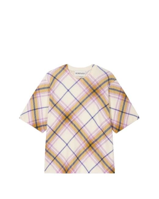 Bompard Pink T-Shirt À Carreaux Tartan