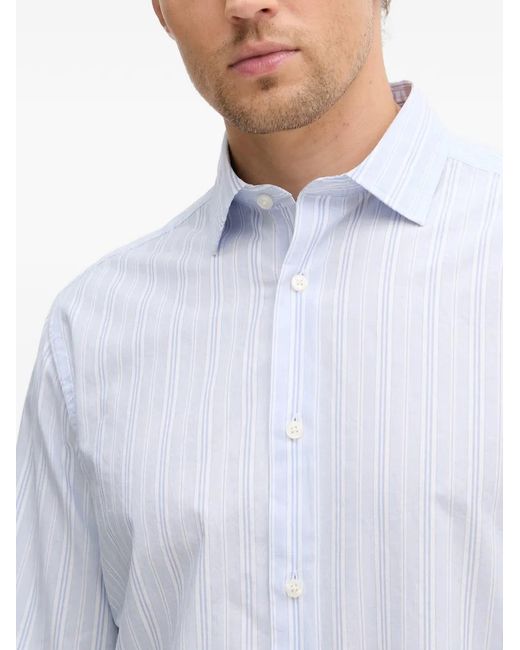 Gant White Vertical-Stripe Long-Sleeve Shirt for men