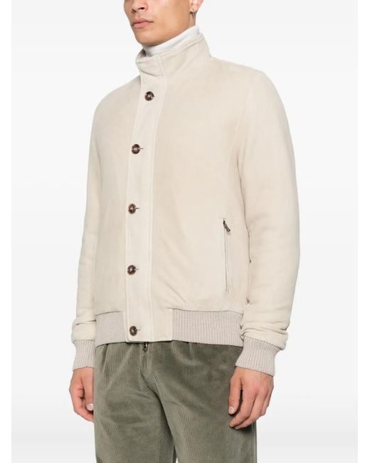 Barba Napoli Natural Button-Fastening Ribbed-Cuff Jacket for men