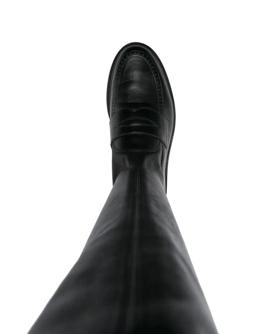 Thom Browne Black Penny Loafer Knee-High Boots