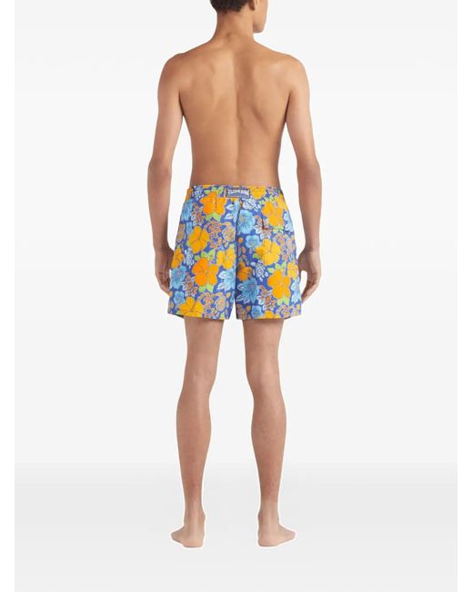 Vilebrequin Blue Floral-Print Swim Shorts for men
