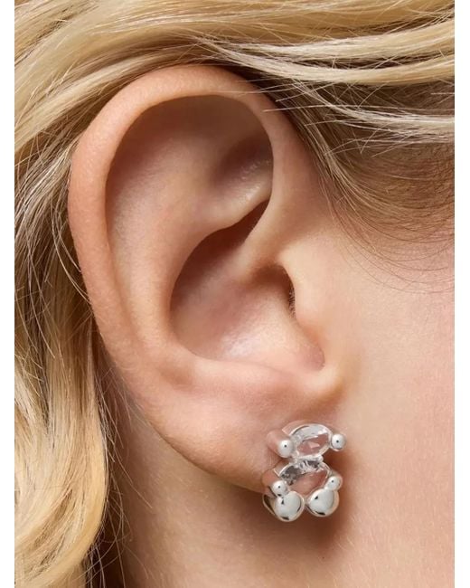 Tous Brown Bear-Shaped Crystal Earrings