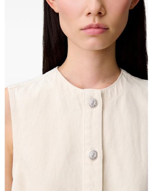 Claudie Pierlot White Flared Light Denim Dress