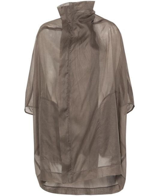 Rick Owens Brown Semi-sheer Cotton Coat