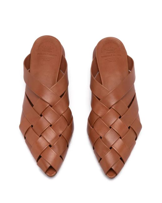 Officine Creative Brown Leather Mules