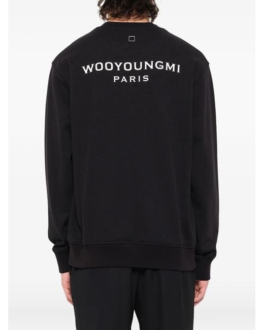 Wooyoungmi Black Logo-Print Long-Sleeve Sweatshirt for men