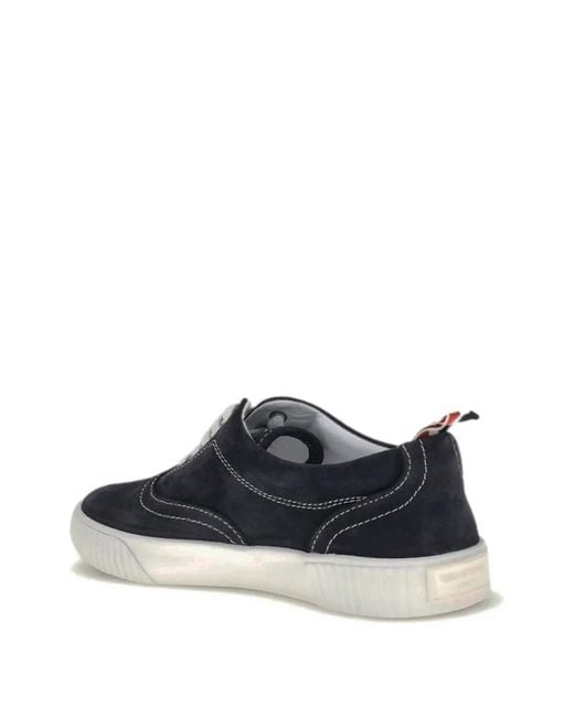 Thom Browne Black Lace-Up Suede Sneakers for men