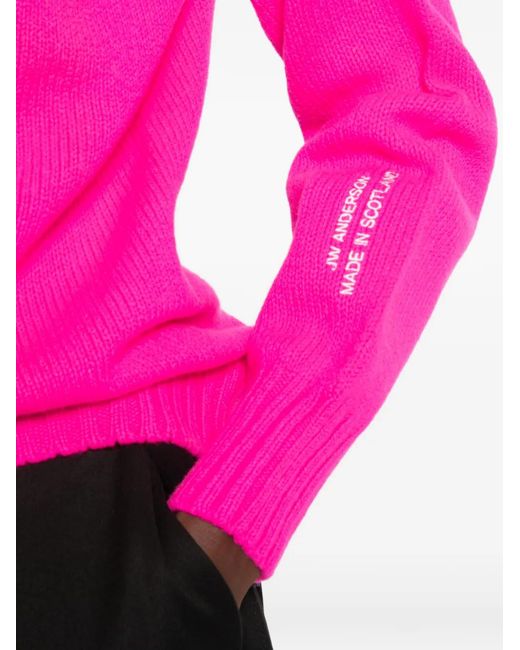 J.W. Anderson Pink Roll-Neck Ribbed-Trim Sweater