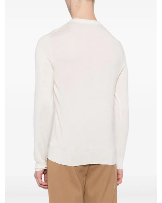 メンズ N.Peal Cashmere Covent Fg カシミアシルク プルオーバー White