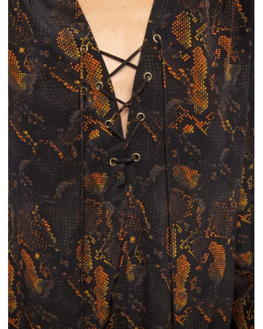 Zadig & Voltaire Black Ramela Graphic-Print Silk Mini Dress