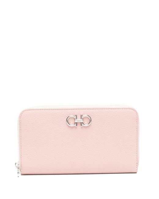 Ferragamo Pink Gancini-plaque Leather Wallet
