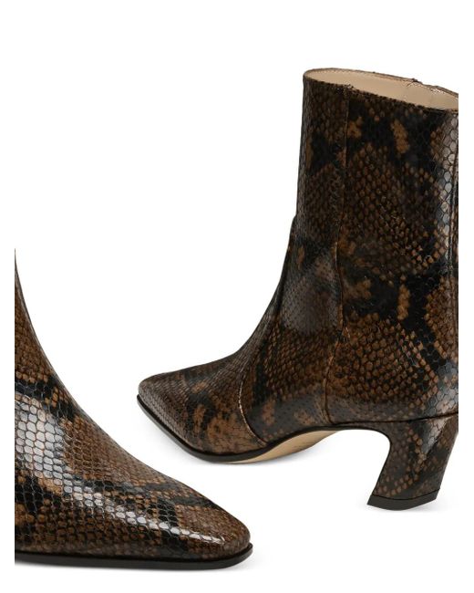 Stuart Weitzman Brown Snakeskin Heeled Boots