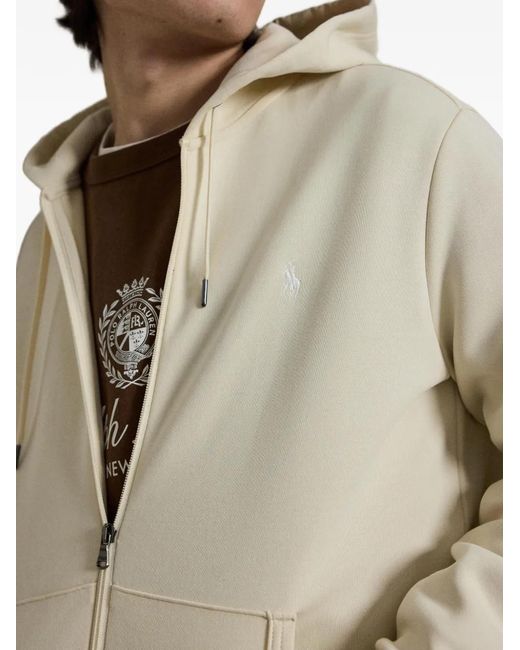 Polo Ralph Lauren White Hoodie À Fermeture Zippée for men