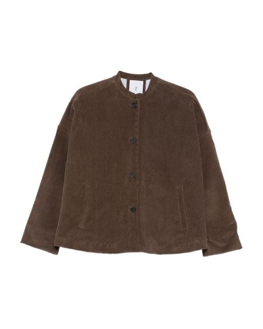 Whyci Brown Corduroy Buttoned Jacket