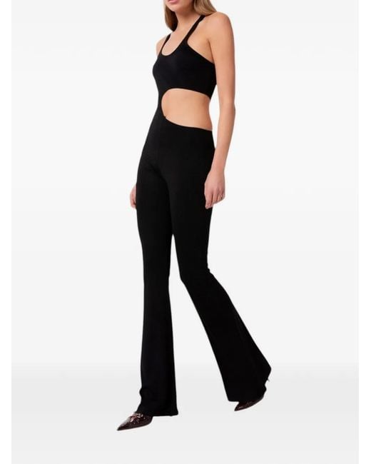 Gaelle Paris Black Cut-Out Flared Jumpsuit