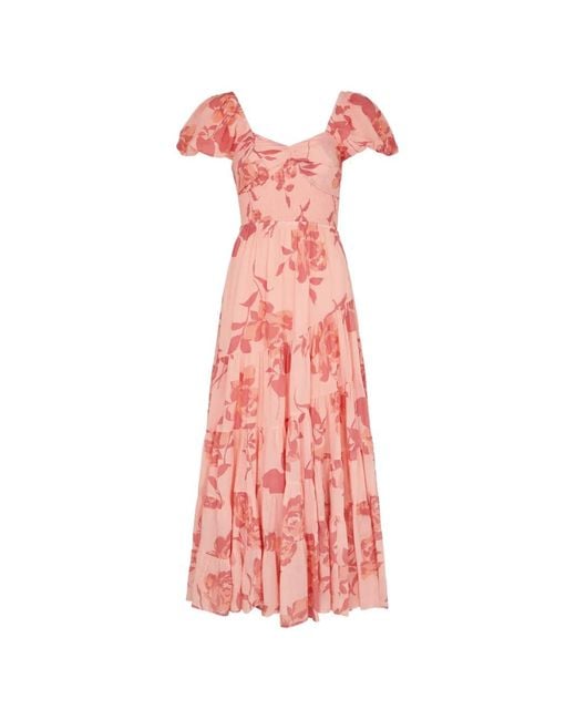 Free People Pink Sundrenched Floral-Print Dress