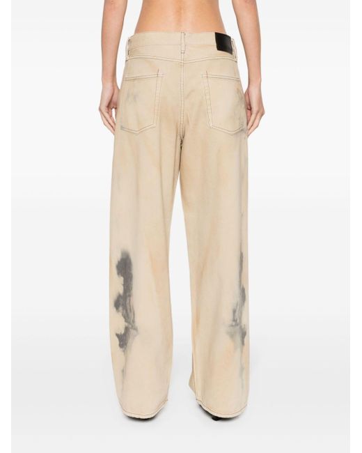 Acne Natural Low-rise Wide-leg Jeans