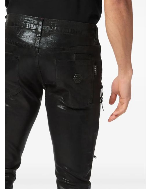 Philipp Plein Black Denim Rock Star Trousers Camouflage for men