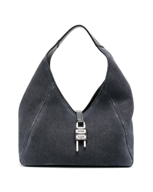 Givenchy Black Medium G-hobo Denim Shoulder Bag