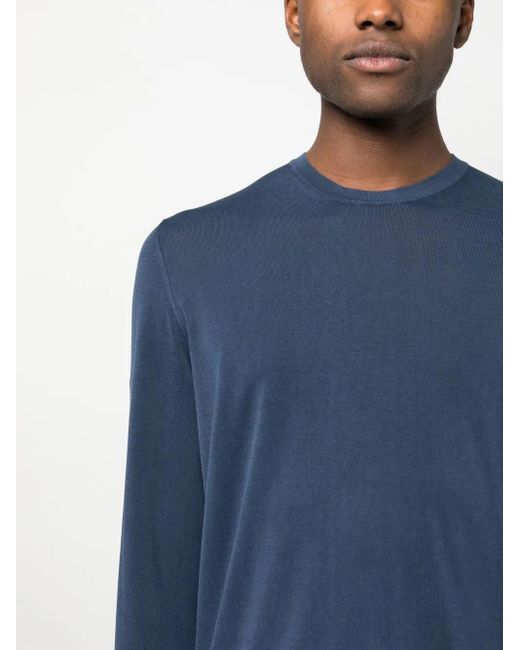 Drumohr T-Shirt Met Lange Mouwen in het Blue voor heren