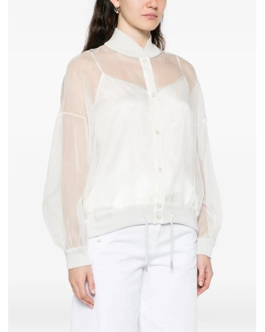 Panicale White Veste À Effet De Transparence