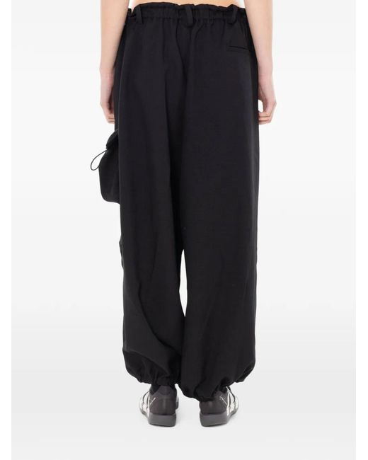 Y-3 Blue Pantalon Cargo À Logo Imprimé Et Lien De Resserrage