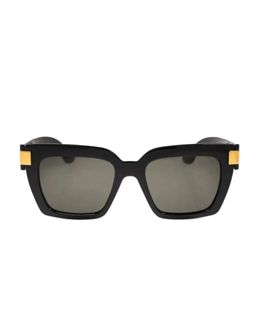 Gucci Black Gg-Detail Square Sunglasses