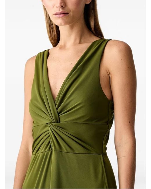 ViCOLO Green Twist-Detail V-Neck Maxi Dress