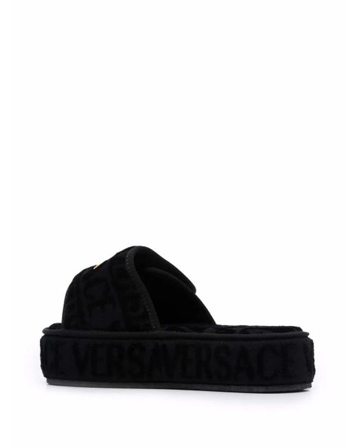 Versace Black Allover Slippers