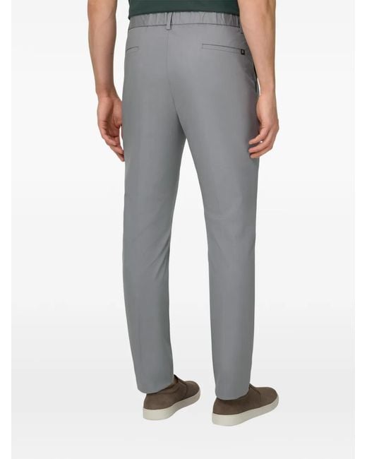 Boggi Gray Darted Drawstring Trousers for men