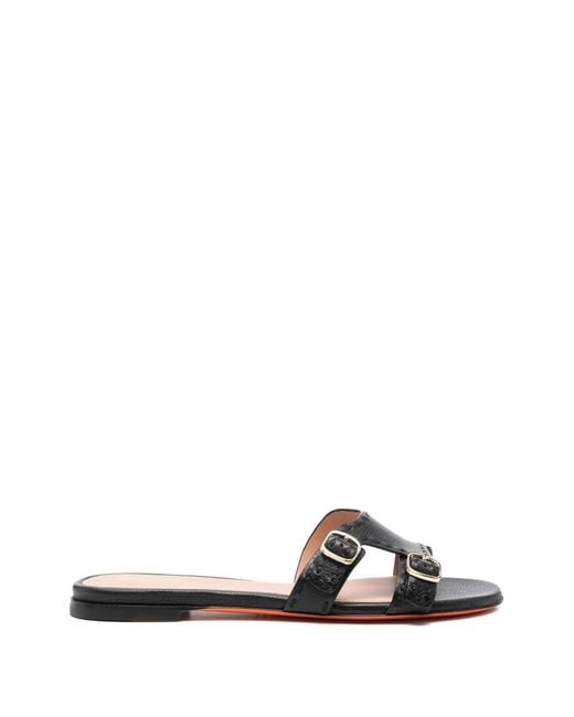 Santoni White Pumps Mit Schnallen