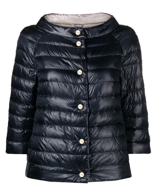 Herno Black Nylon Lightweight Reversible Cape