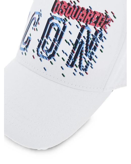 DSquared² White Icon Logo-Print Baseball Cap for men