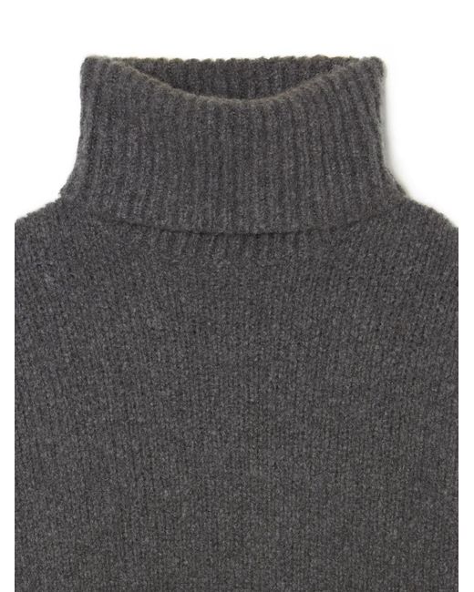 Alanui Gray Roll-neck Cashmere-silk Blend Jumper