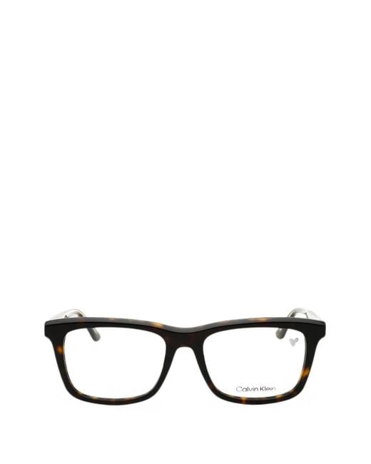 Calvin Klein Black Rectangle-Frame Glasses for men