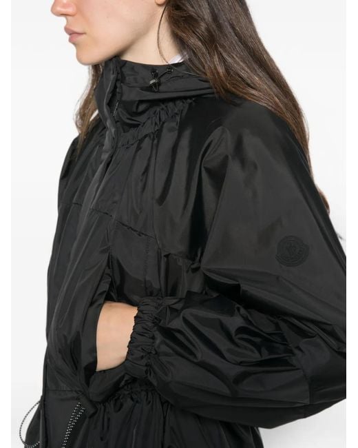 Moncler Black Hooded Drawstring Jacket