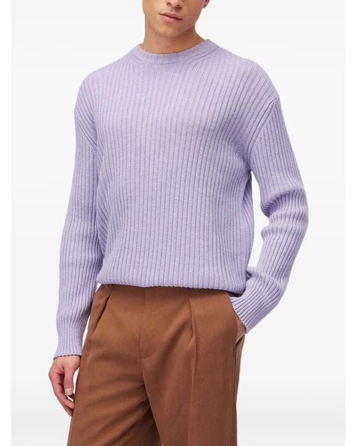 RETORI Purple Ribbed Mélange Sweater