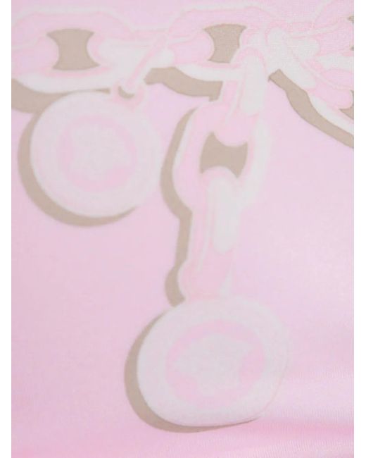 Versace Pink Graphic-Print Bikini Top